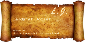 Landgraf József névjegykártya